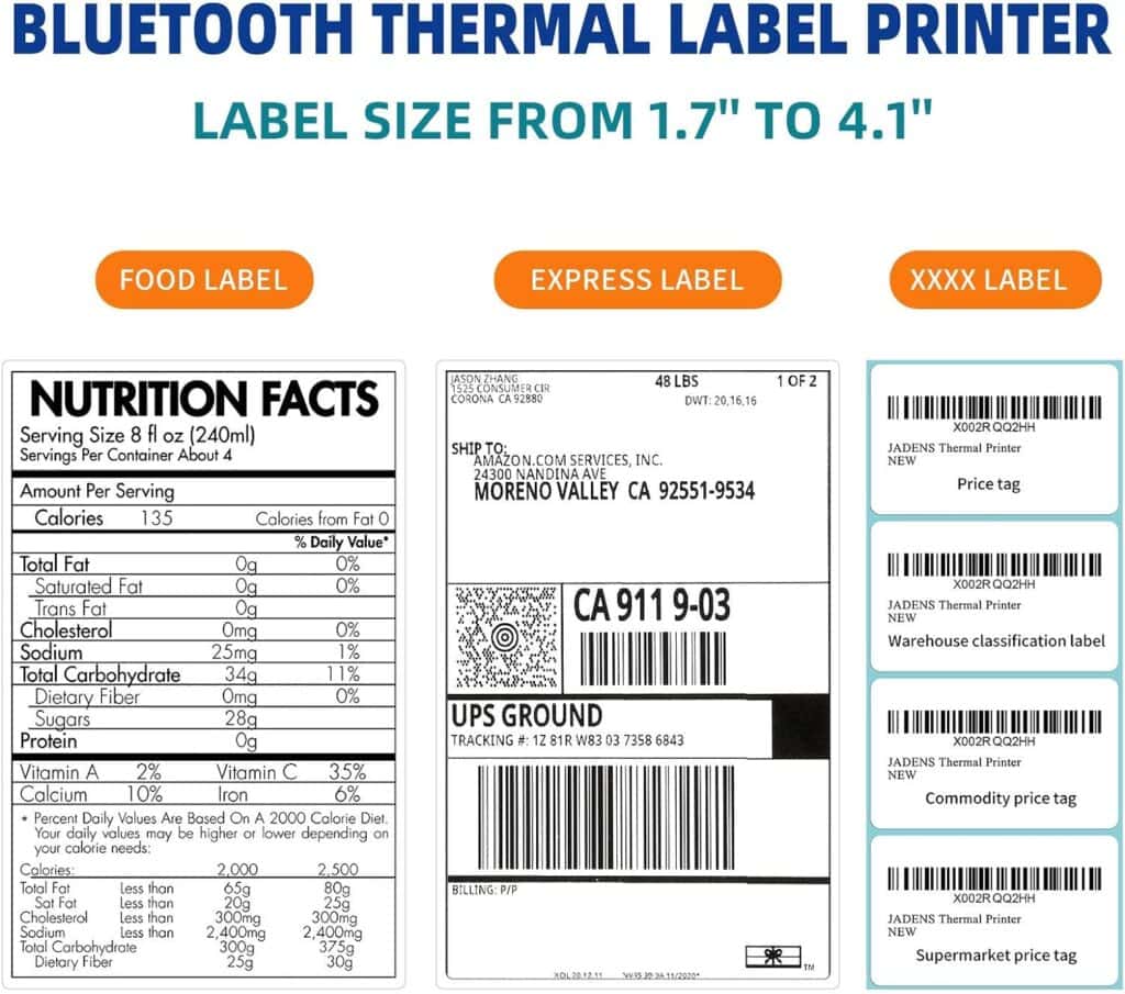 Adens bluetooth shipping label printer