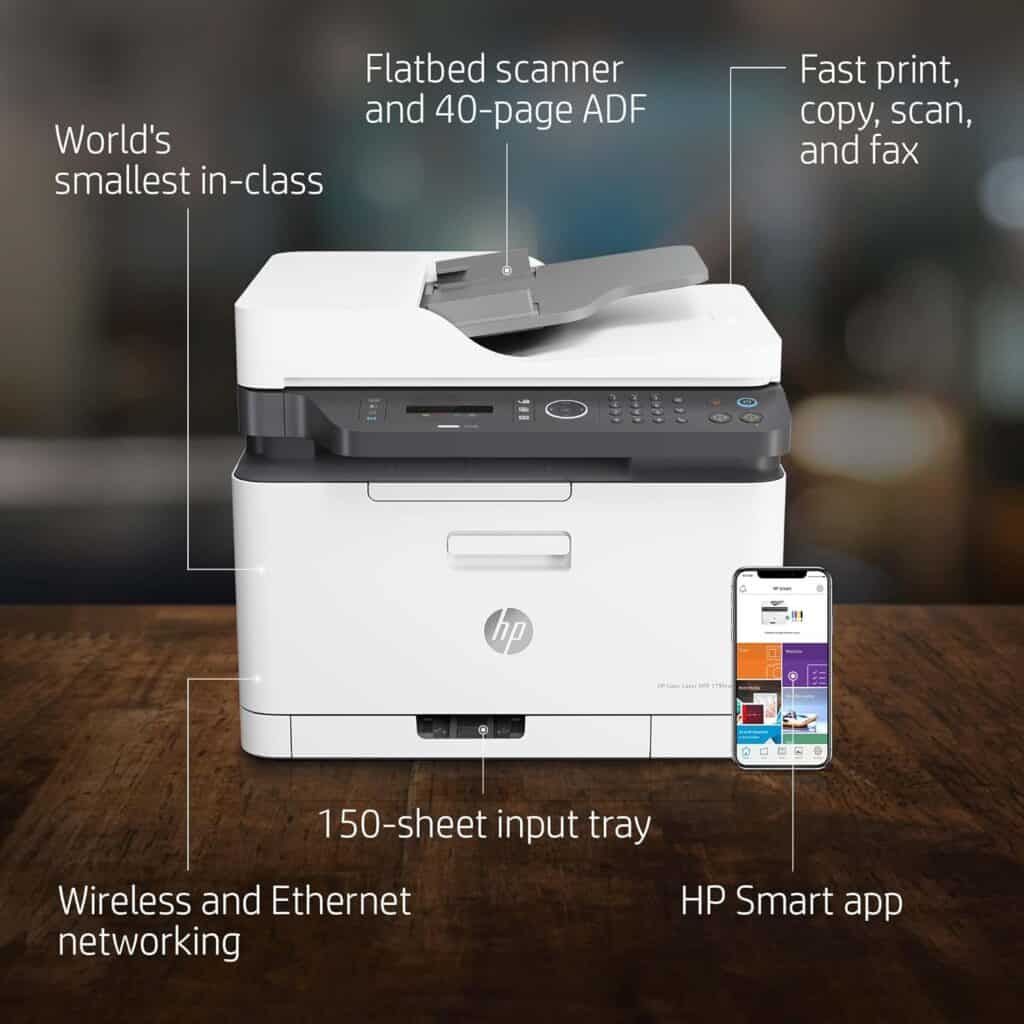 Hp laserjet 179fnw colour wireless multifunction printer