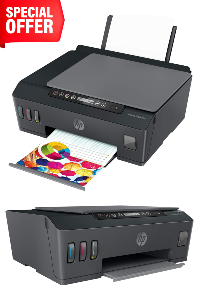 Hp smart tank plus 555 –multifunctional wi-fi colour printer